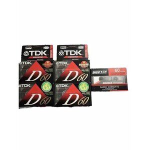 Lot of 4 TDK D90 Blank Audio Cassette Tapes High Output Normal Bias Type I + One